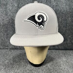 Los Angeles Rams LA Hat Cap 7 3/8 Gray Fitted New Era 59Fifty 5950 NFL Football